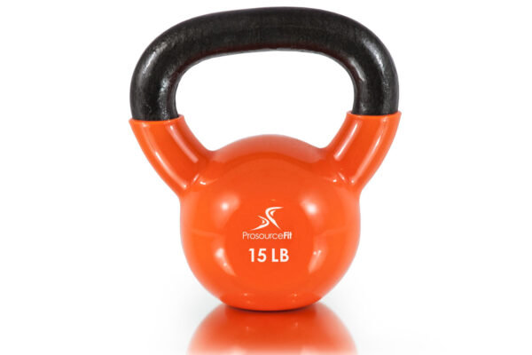 Vinyl Coated Cast Iron Kettlebells-15LB